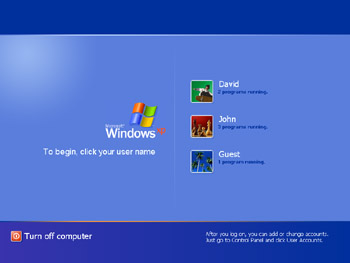 Windows XP Welcome screen